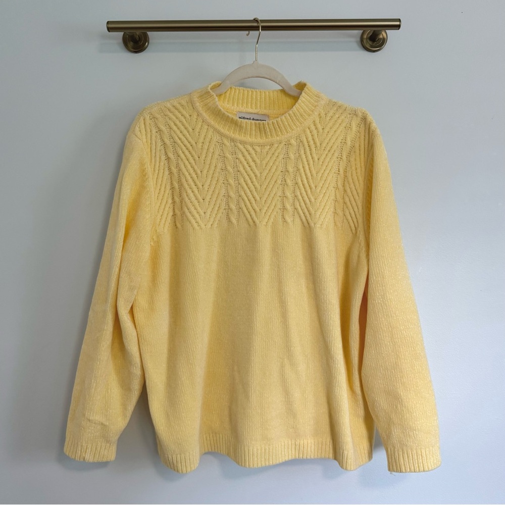 Vintage Alfred Dunner Butter Yellow Chenille Sweater Size 1X